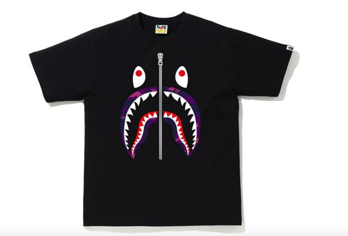 BAPE Color Camo Shark T-Shirt (SS20) Black/Purple – Rundown LA