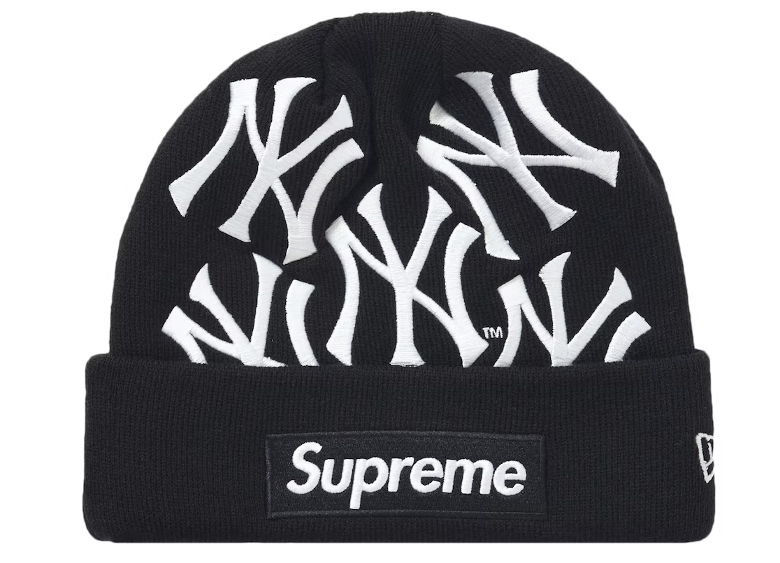 Supreme New York Yankees New Era Box Logo Beanie Black – Rundown LA